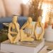 Estatua Decorativa Pensadora Alice 12,5cm Artesanal Em Cimento - Amarelo