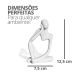 Estatua Decorativa Pensadora Alice 12,5cm Artesanal Em Cimento - Amarelo