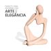 Estatua Decorativa Pensadora Alice 12,5cm Artesanal Em Cimento - Palha