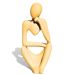 Estatua Decorativa Pensadora Amora 12,5cm Artesanal Em Cimento - Amarelo
