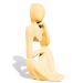 Estatua Decorativa Pensadora Amora 12,5cm Artesanal Em Cimento - Amarelo