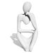 Estatua Decorativa Pensadora Amora 12,5cm Artesanal Em Cimento - Branco