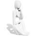 Estatua Decorativa Pensadora Amora 12,5cm Artesanal Em Cimento - Branco