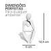 Estatua Decorativa Pensadora Amora 12,5cm Artesanal Em Cimento - Branco