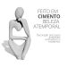 Estatua Decorativa Pensadora Amora 12,5cm Artesanal Em Cimento - Branco