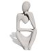 Estatua Decorativa Pensadora Amora 12,5cm Artesanal Em Cimento - Cinza