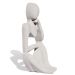 Estatua Decorativa Pensadora Amora 12,5cm Artesanal Em Cimento - Cinza