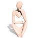Estatua Decorativa Pensadora Amora 12,5cm Artesanal Em Cimento - Palha