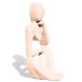 Estatua Decorativa Pensadora Amora 12,5cm Artesanal Em Cimento - Palha