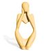 Estatua Decorativa Pensadora Ana 12,5cm Artesanal Em Cimento - Amarelo