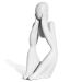 Estatua Decorativa Pensadora Ana 12,5cm Artesanal Em Cimento - Branco