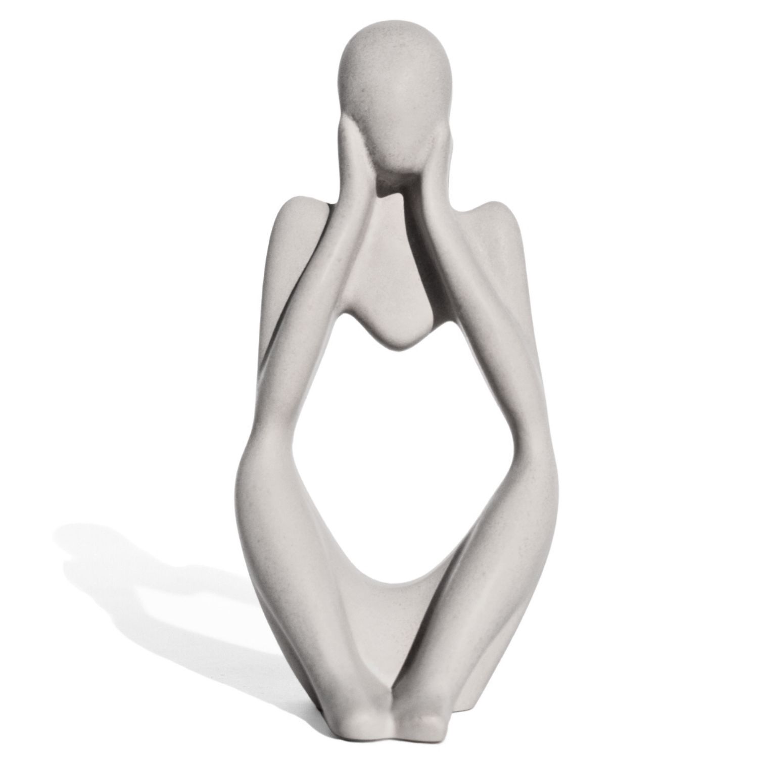 Estatua Decorativa Pensadora Ana 12,5cm Artesanal Em Cimento - Cinza