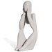 Estatua Decorativa Pensadora Ana 12,5cm Artesanal Em Cimento - Cinza