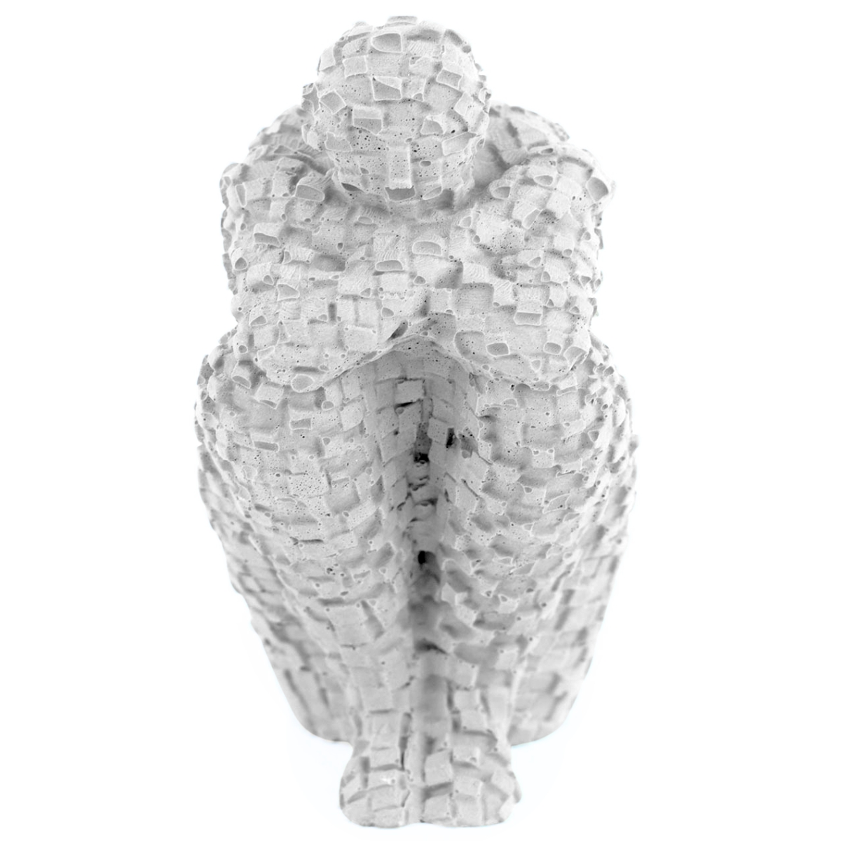 Estatua Pensador Artesanal Porta Livro 9,5x5,5cm Em Resina Mineral - Branco