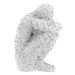Estatua Pensador Artesanal Porta Livro 9,5x5,5cm Em Resina Mineral - Branco