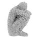 Estatua Pensador Artesanal Porta Livro 9,5x5,5cm Em Resina Mineral - Cinza