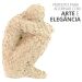 Estatua Pensador Artesanal Porta Livro 9,5x5,5cm Em Resina Mineral - Cinza