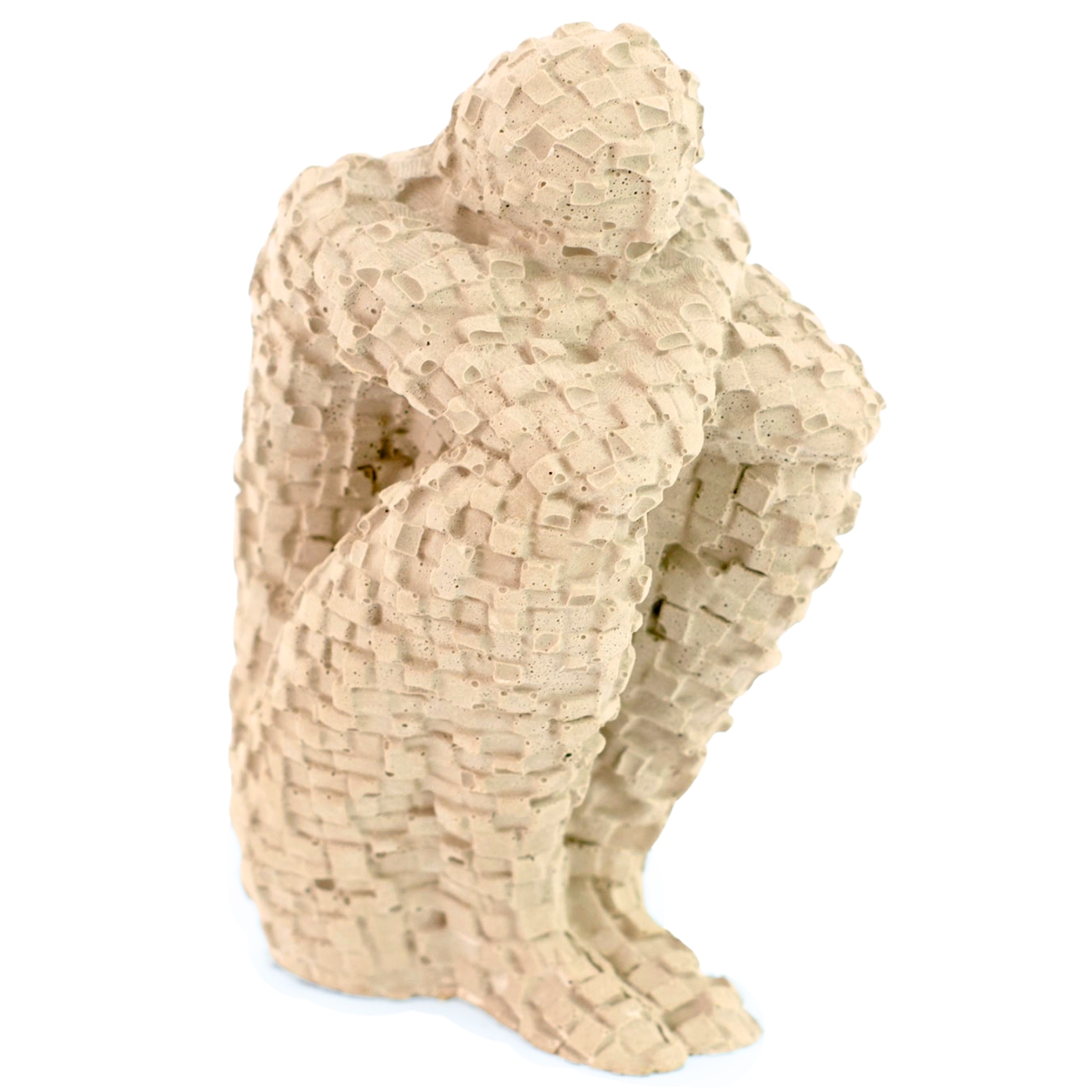 Estatua Pensador Artesanal Porta Livro 9,5x5,5cm Em Resina Mineral - Palha
