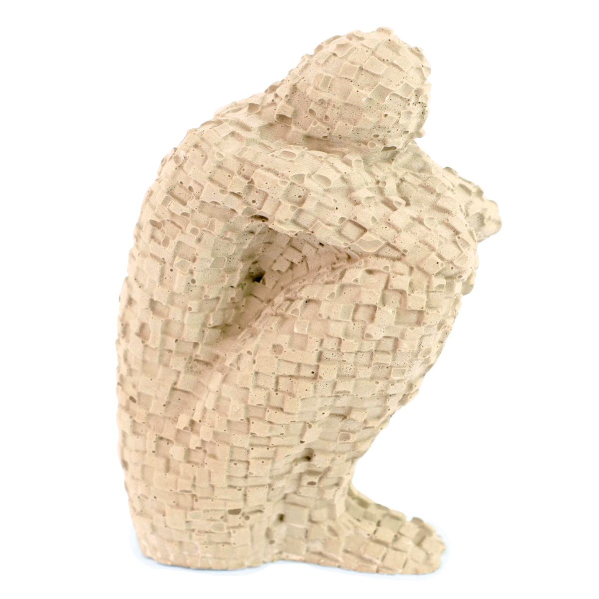 Estatua Pensador Artesanal Porta Livro 9,5x5,5cm Em Resina Mineral - Palha
