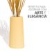Garrafa Tubo Listras 9,5cm em Cimento Artesanal  - Amarelo
