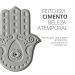 Incensário Aleta Artesanal Olho 12,5cm Mão de Fátima Cimento - Palha