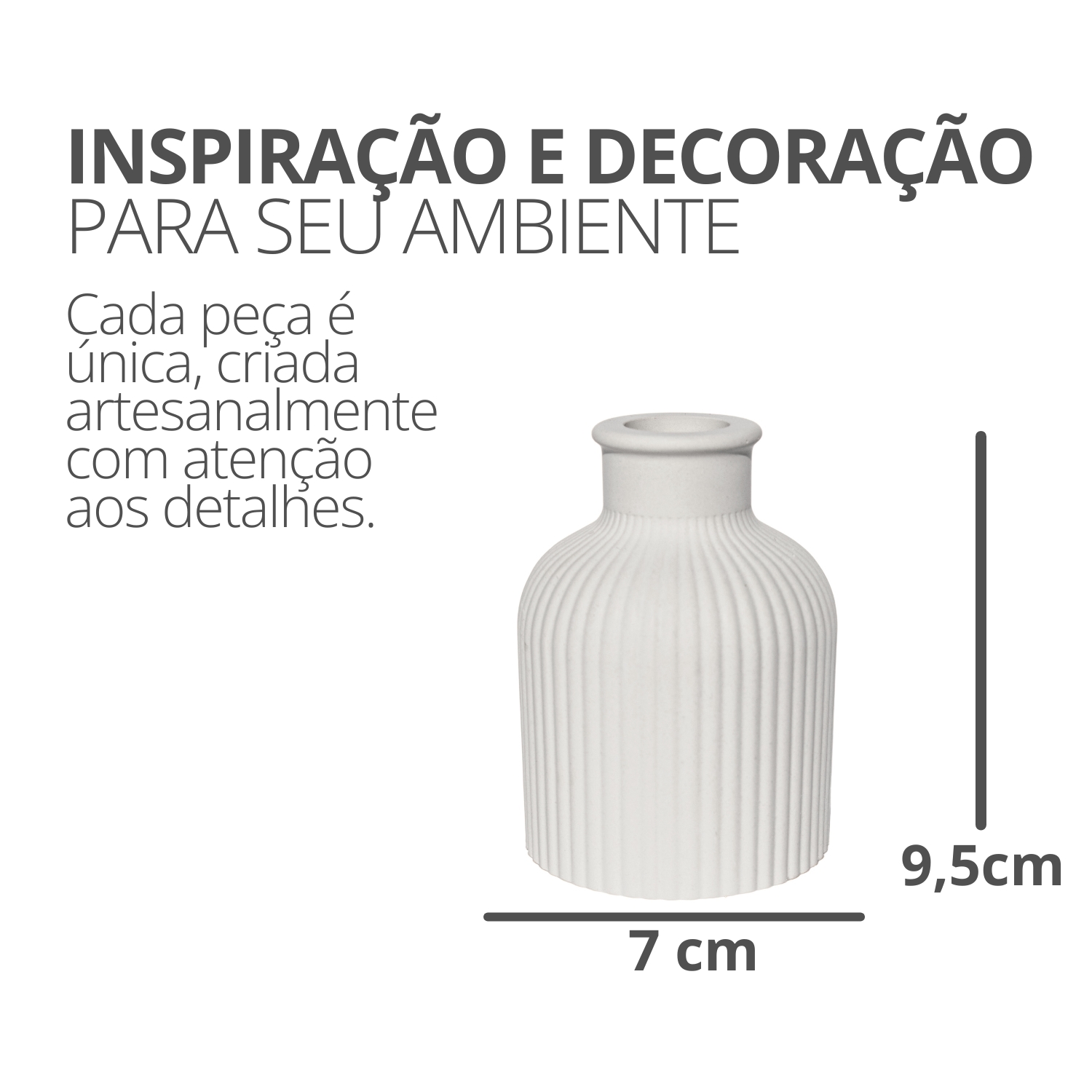 Mini Garrafa Listrada Clássica Artesanal 9,5x7cm Em Cimento - Palha