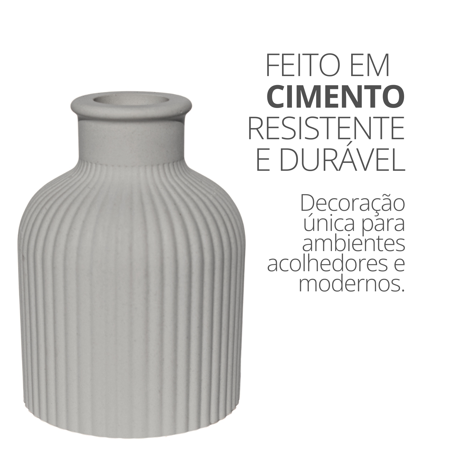 Mini Garrafa Listrada Clássica Artesanal 9,5x7cm Em Cimento - Palha