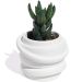 Mini Vaso Saturno Artesanal 7,5x6cm Em Resina Mineral - Branco