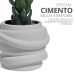 Mini Vaso Saturno Artesanal 7,5x6cm Em Resina Mineral - Branco