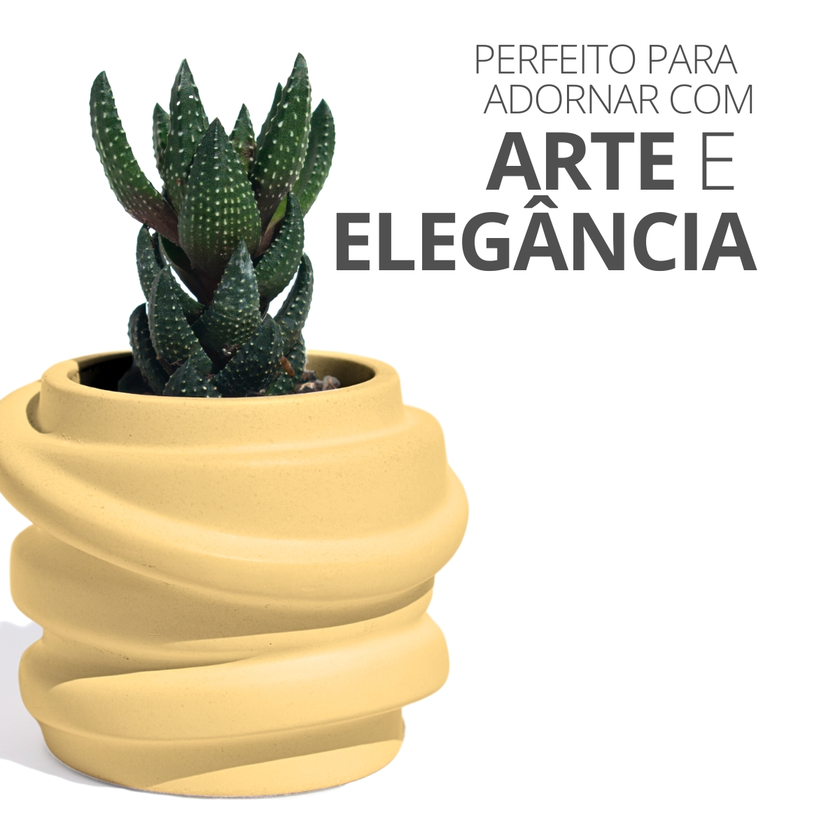 Mini Vaso Saturno Artesanal 7,5x6cm Em Resina Mineral - Palha