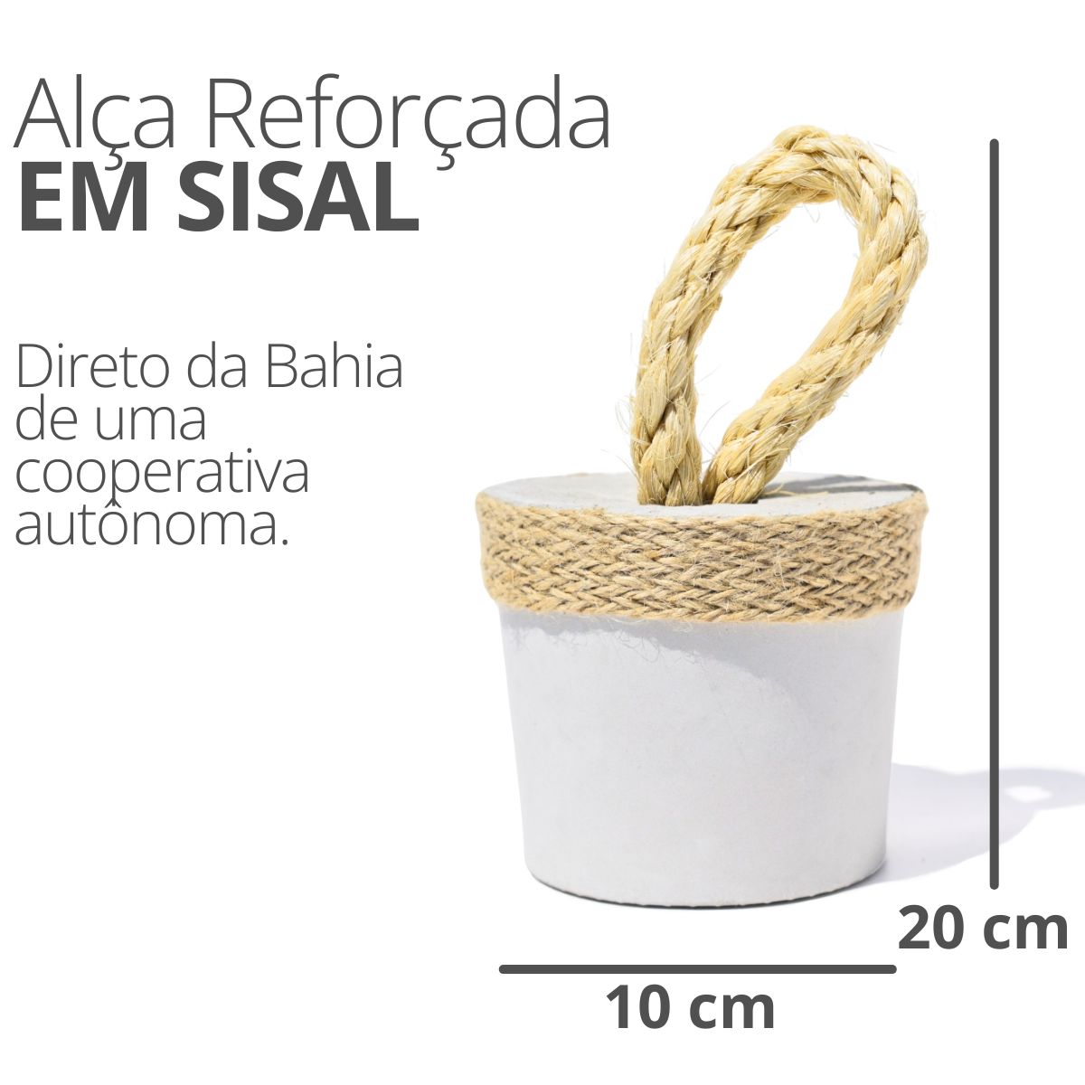 Peso de Porta Artesanal 1,3Kg Concreto com Base Anti Risco - Corda