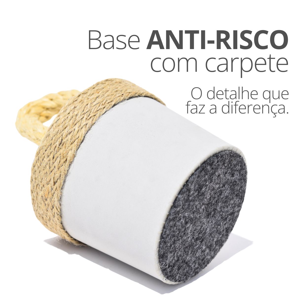 Peso de Porta Artesanal 1,3Kg Concreto com Base Anti Risco - Corda