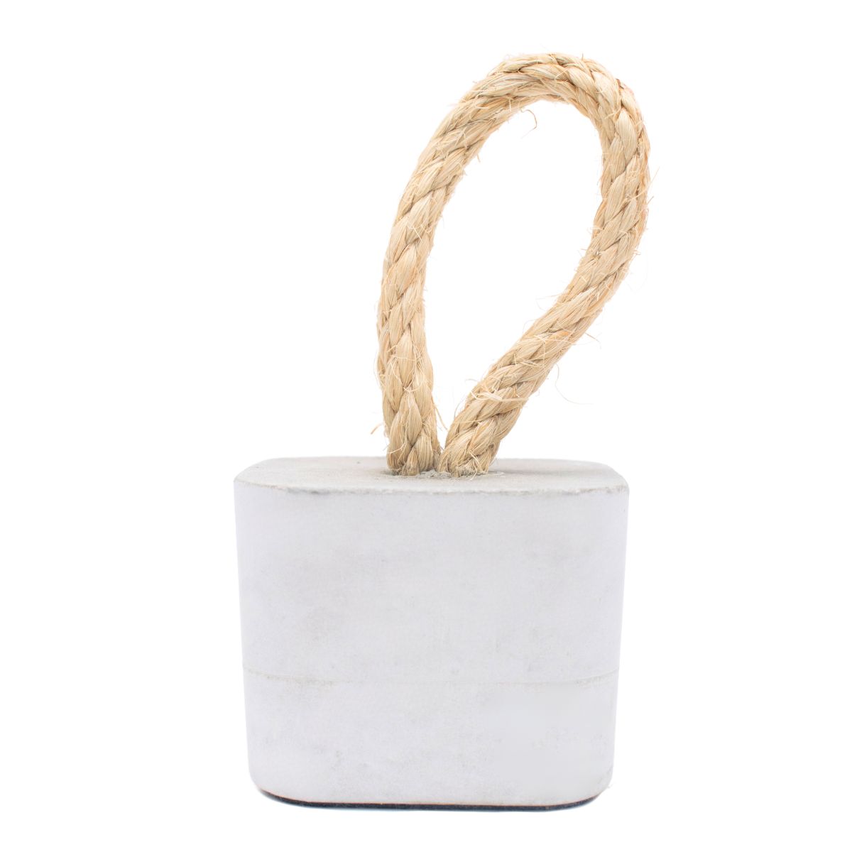 Peso de Porta Artesanal Cubo 1,5Kg Concreto com Base Anti Risco - Cinza