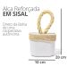 Peso de Porta Artesanal Cubo 1,5Kg Concreto com Base Anti Risco - Corda