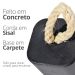 Peso de Porta Artesanal Cubo 1,5Kg Concreto com Base Anti Risco - Preto Fosco