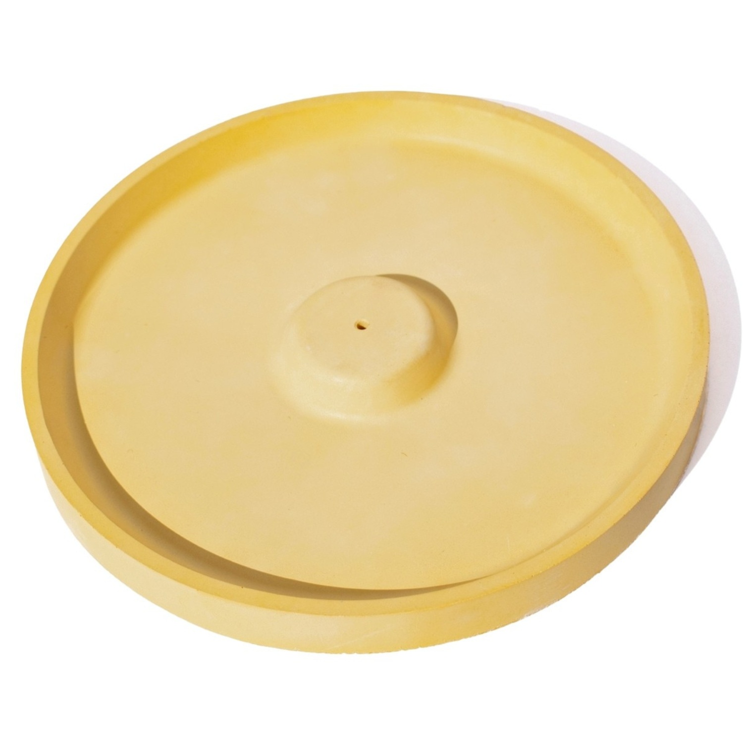 Porta Incenso Artesanal Redondo Liso 15cm em Cimento - Amarelo