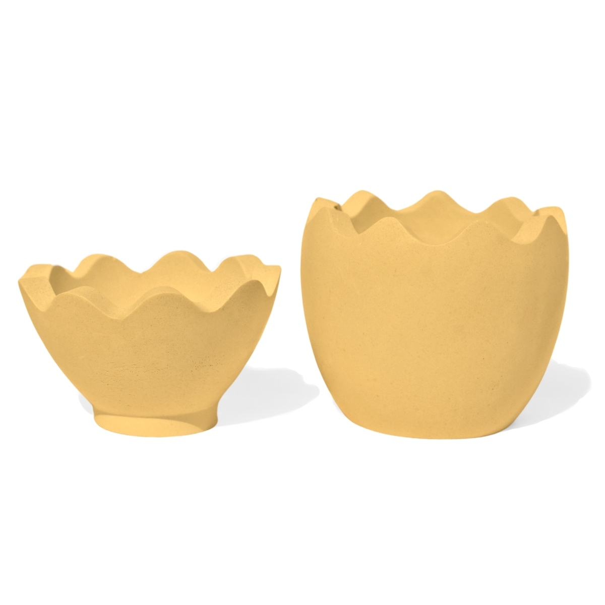 Porta Objeto Decorativo Ovo Com Tampa 9cm Cimento Artesanal - Amarelo