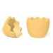 Porta Objeto Decorativo Ovo Com Tampa 9cm Cimento Artesanal - Amarelo