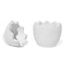 Porta Objeto Decorativo Ovo Com Tampa 9cm Cimento Artesanal - Branco