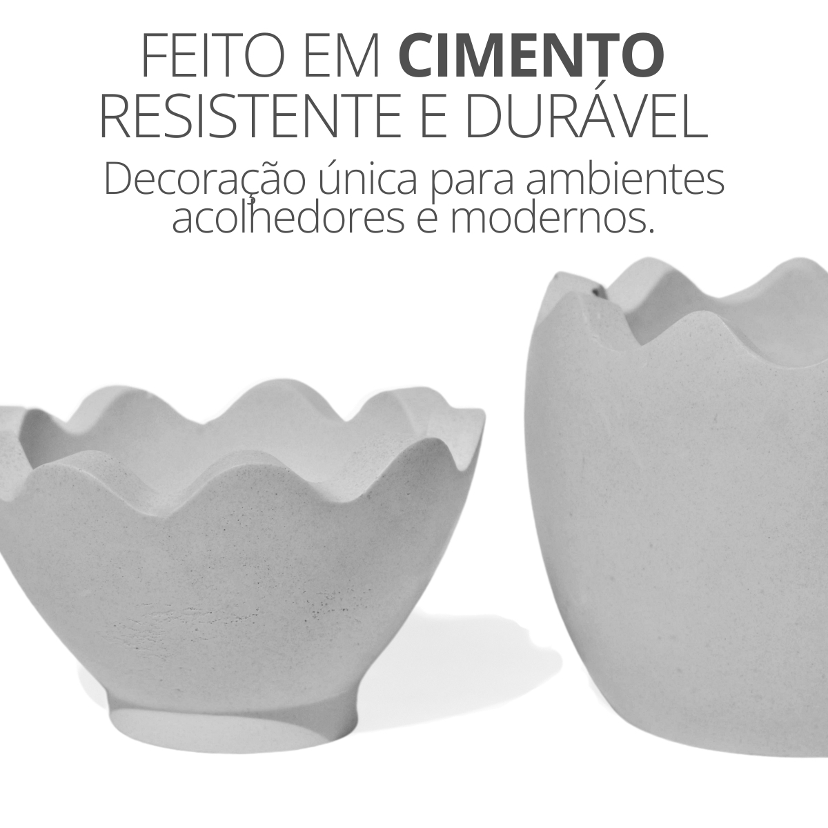 Porta Objeto Decorativo Ovo Com Tampa 9cm Cimento Artesanal - Cinza