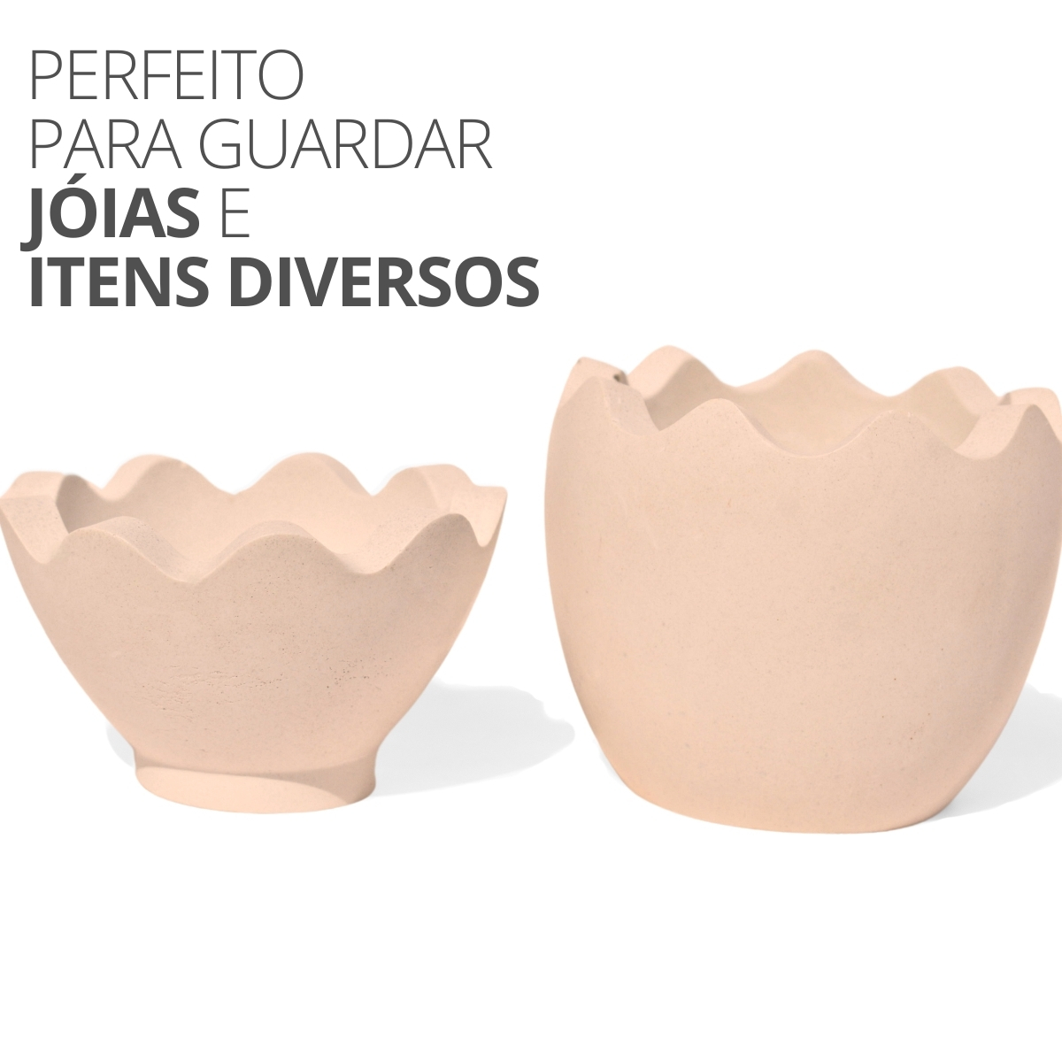 Porta Objeto Decorativo Ovo Com Tampa 9cm Cimento Artesanal - Cinza