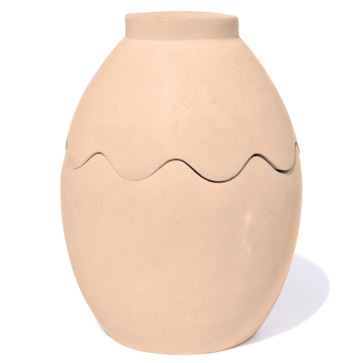 Porta Objeto Decorativo Ovo Com Tampa 9cm Cimento Artesanal - Palha