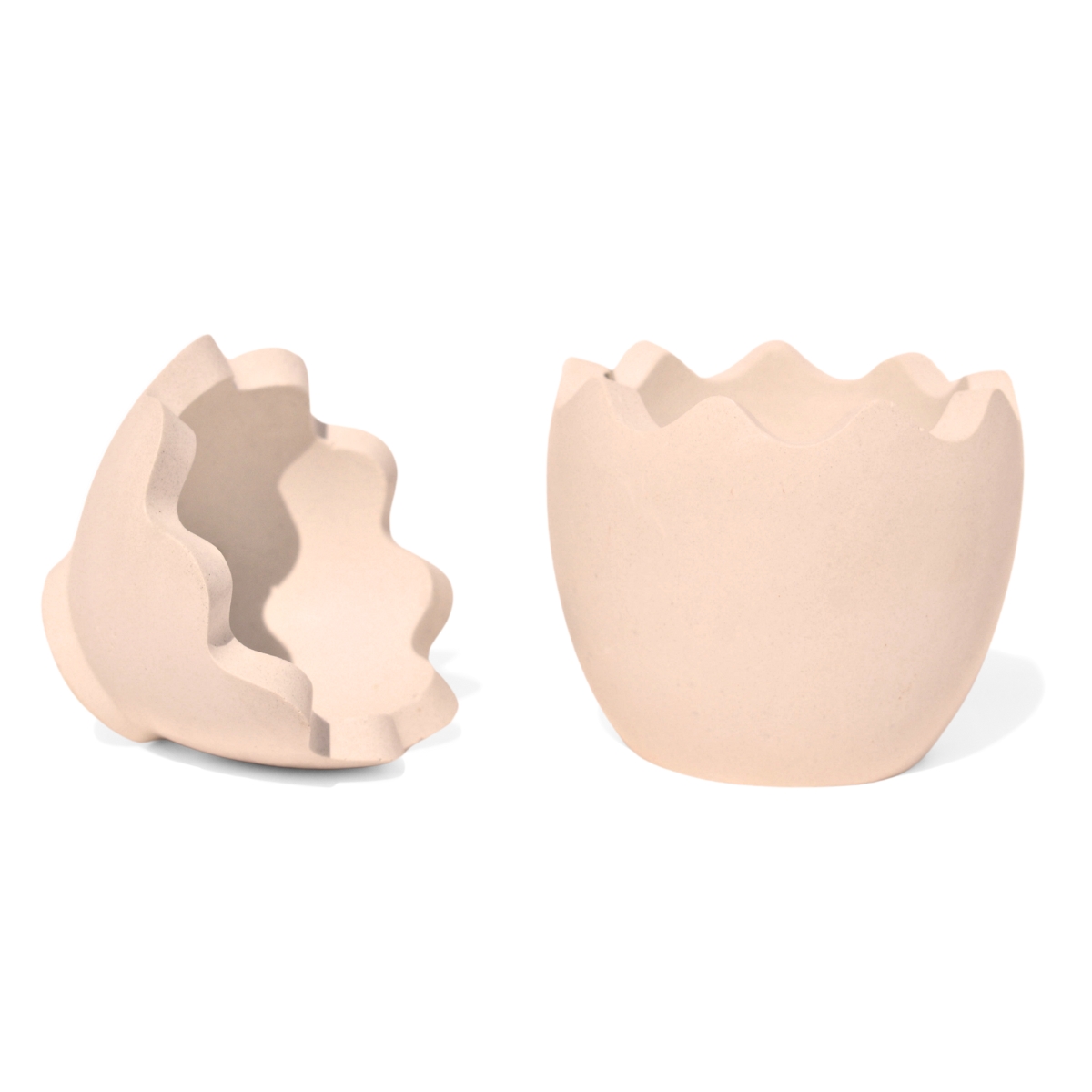 Porta Objeto Decorativo Ovo Com Tampa 9cm Cimento Artesanal - Palha