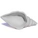 Porta Objetos Artesanal Concha Liso 13cm Em Resina Mineral - Cinza