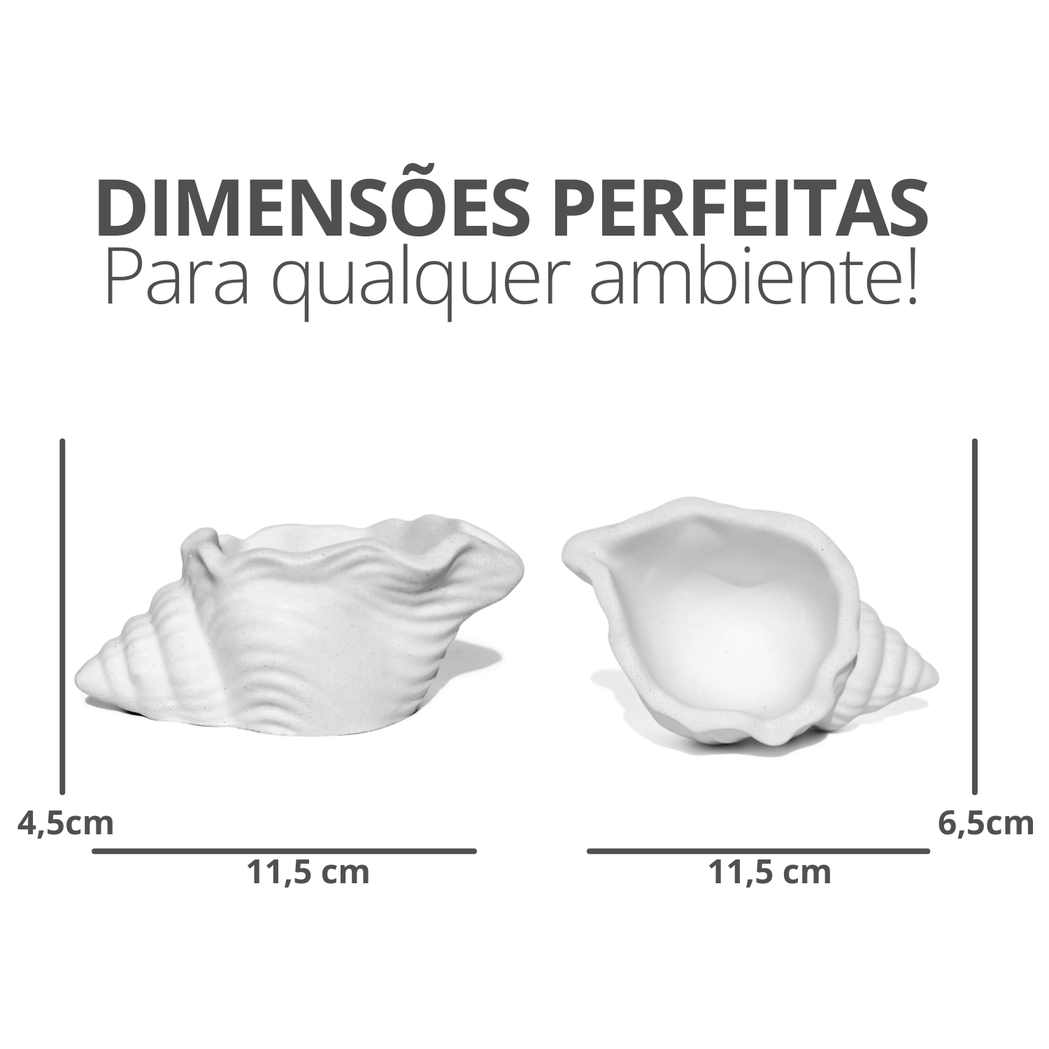 Porta Objetos Artesanal Concha Listras 11,5x7,5cm Em Resina Mineral - Amarelo