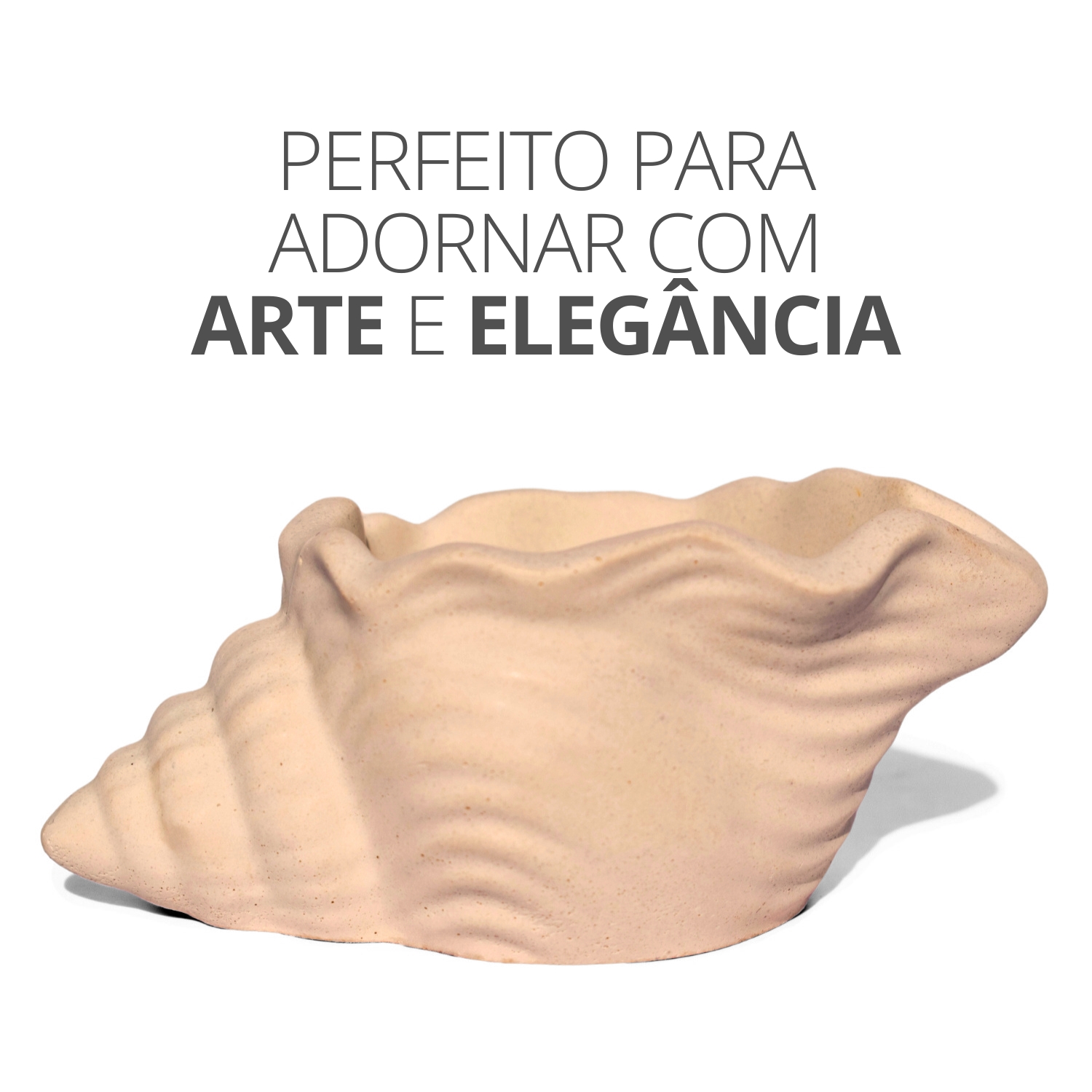 Porta Objetos Artesanal Concha Listras 11,5x7,5cm Em Resina Mineral - Amarelo