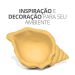 Porta Objetos Artesanal Concha Listras 11,5x7,5cm Em Resina Mineral - Amarelo