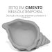 Porta Objetos Artesanal Concha Listras 11,5x7,5cm Em Resina Mineral - Branco