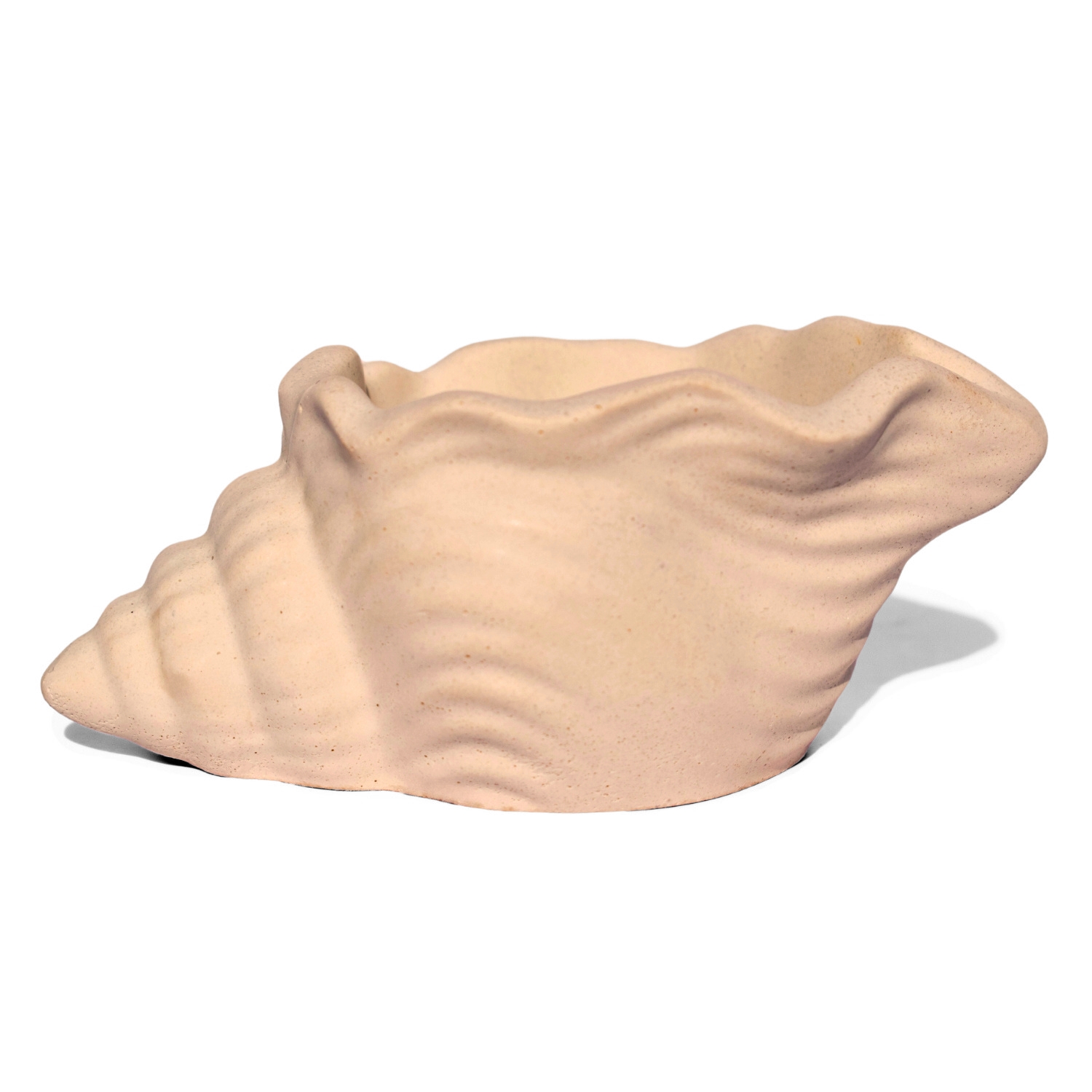 Porta Objetos Artesanal Concha Listras 11,5x7,5cm Em Resina Mineral - Palha