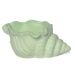 Porta Objetos Artesanal Concha Listras 11,5x7,5cm Em Resina Mineral - Verde